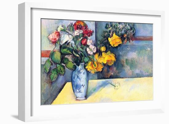 Still Life with Flowers in a Vase-Paul C?zanne-Framed Art Print