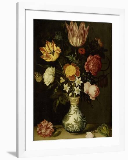 Still Life with Flowers in a Wan-Li Vase-Ambrosius Bosschaert-Framed Art Print