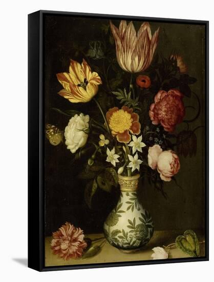 Still Life with Flowers in a Wan-Li Vase-Ambrosius Bosschaert-Framed Stretched Canvas