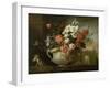 Still Life with Flowers in an Urn, with a Monkey, on a Ledge, C.1699-Jakob Bogdani Or Bogdany-Framed Giclee Print