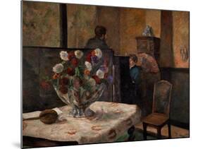 Still Life with Flowers, Interior of the Artist's Apartment, Rue Carcel, Paris-Paul Gauguin-Mounted Giclee Print