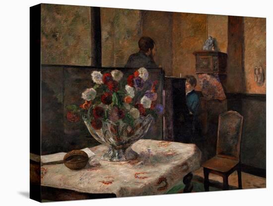 Still Life with Flowers, Interior of the Artist's Apartment, Rue Carcel, Paris-Paul Gauguin-Stretched Canvas