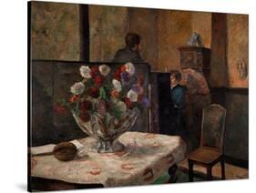 Still Life with Flowers, Interior of the Artist's Apartment, Rue Carcel, Paris-Paul Gauguin-Stretched Canvas