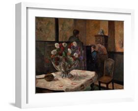 Still Life with Flowers, Interior of the Artist's Apartment, Rue Carcel, Paris-Paul Gauguin-Framed Giclee Print