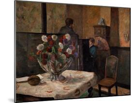 Still Life with Flowers, Interior of the Artist's Apartment, Rue Carcel, Paris-Paul Gauguin-Mounted Giclee Print