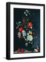Still Life with Flowers (Oil on Panel)-Balthasar van der Ast-Framed Giclee Print