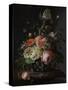 Still Life with Flowers on a Marble Tabletop-Rachel Ruysch-Stretched Canvas