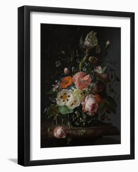 Still Life with Flowers on a Marble Tabletop-Rachel Ruysch-Framed Art Print