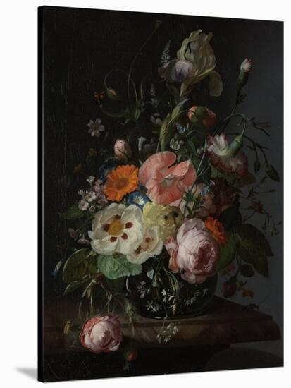 Still Life with Flowers on a Marble Tabletop-Rachel Ruysch-Stretched Canvas