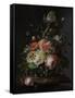 Still Life with Flowers on a Marble Tabletop-Rachel Ruysch-Framed Stretched Canvas