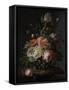 Still Life with Flowers on a Marble Tabletop-Rachel Ruysch-Framed Stretched Canvas