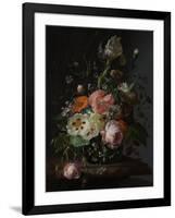 Still Life with Flowers on a Marble Tabletop-Rachel Ruysch-Framed Art Print