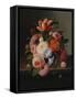 Still Life with Flowers-Thomas Birch-Framed Stretched Canvas