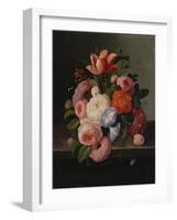 Still Life with Flowers-Thomas Birch-Framed Giclee Print