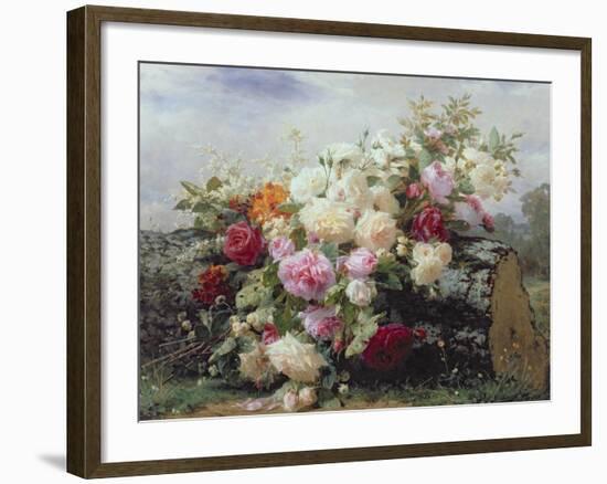 Still Life with Flowers-Jean Baptiste Claude Robie-Framed Giclee Print