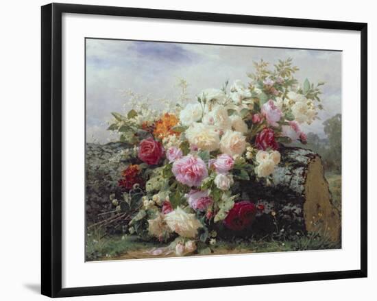 Still Life with Flowers-Jean Baptiste Claude Robie-Framed Giclee Print