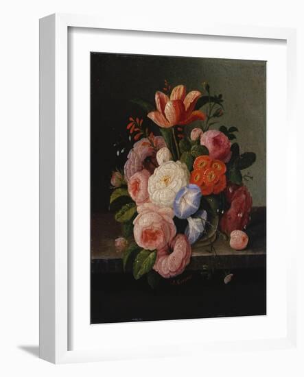 Still Life with Flowers-Thomas Birch-Framed Giclee Print