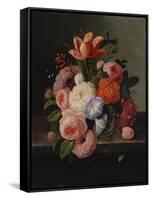 Still Life with Flowers-Thomas Birch-Framed Stretched Canvas