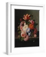 Still Life with Flowers-Thomas Birch-Framed Giclee Print