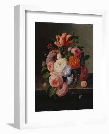 Still Life with Flowers-Thomas Birch-Framed Giclee Print