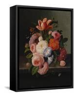 Still Life with Flowers-Thomas Birch-Framed Stretched Canvas