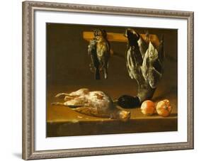 Still Life with Fowl and Pomegranates, c.1620-1640-Alejandro de Loarte-Framed Giclee Print