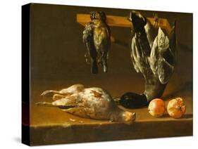 Still Life with Fowl and Pomegranates, c.1620-1640-Alejandro de Loarte-Stretched Canvas