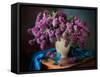 Still life with fragrant lilac-Татьяна Скороход-Framed Stretched Canvas