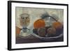 Still life with frosted glass cup, apples and pine branch. About 1902-Paula Modersohn-Becker-Framed Giclee Print