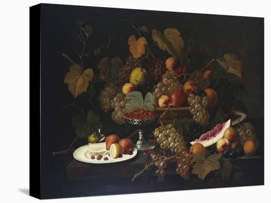 Still Life with Fruit, 1852-Severin Roesen-Stretched Canvas