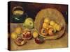 Still Life with Fruit and a Basket, (Oil on Canvas)-Nina Hamnett-Stretched Canvas