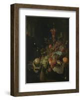 Still Life with Fruit and a Cup on Cocks Legs-Abraham Mignon-Framed Art Print