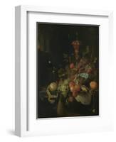 Still Life with Fruit and a Cup on Cocks Legs-Abraham Mignon-Framed Art Print