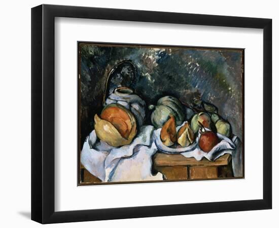 Still Life with Fruit and a Ginger Pot, C.1895-Paul Cézanne-Framed Premium Giclee Print