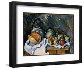 Still Life with Fruit and a Ginger Pot, C.1895-Paul Cézanne-Framed Premium Giclee Print