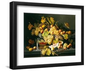 Still Life with Fruit and a Glass of Champagne-Severin Roesen-Framed Giclee Print