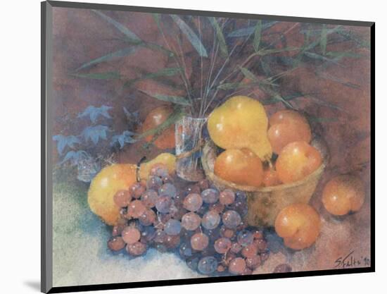Still Life with Fruit and Bomboo-Shirley Felts-Mounted Art Print