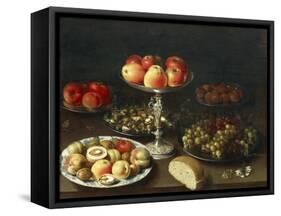 Still Life with Fruit and Bread-Osias Beert-Framed Stretched Canvas