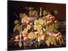 Still Life with Fruit and Champagne-Severin Roesen-Stretched Canvas