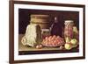 Still Life with Fruit and Cheese-Luis Menendez Or Melendez-Framed Giclee Print