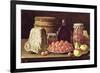 Still Life with Fruit and Cheese-Luis Menendez Or Melendez-Framed Giclee Print