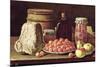 Still Life with Fruit and Cheese-Luis Menendez Or Melendez-Mounted Giclee Print