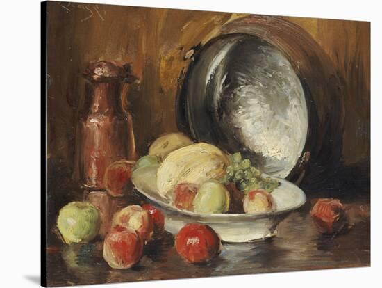 Still Life with Fruit and Copper Pot-William Merritt Chase-Stretched Canvas