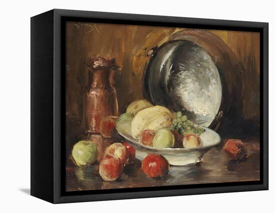 Still Life with Fruit and Copper Pot-William Merritt Chase-Framed Stretched Canvas