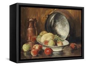 Still Life with Fruit and Copper Pot-William Merritt Chase-Framed Stretched Canvas