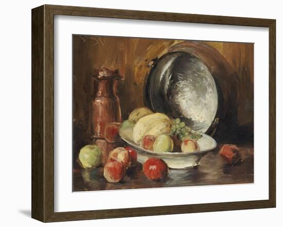 Still Life with Fruit and Copper Pot-William Merritt Chase-Framed Giclee Print