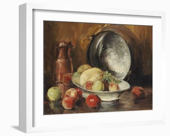 Still Life with Fruit and Copper Pot-William Merritt Chase-Framed Giclee Print