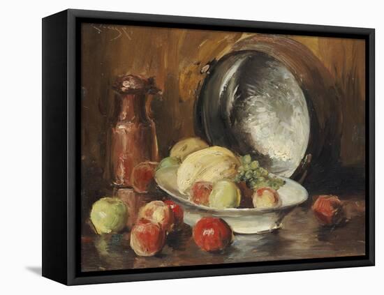 Still Life with Fruit and Copper Pot-William Merritt Chase-Framed Stretched Canvas