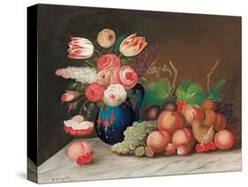 Still Life with Fruit and Flowers, C.1840-William Buelow Gould-Stretched Canvas