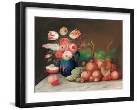 Still Life with Fruit and Flowers, C.1840-William Buelow Gould-Framed Giclee Print